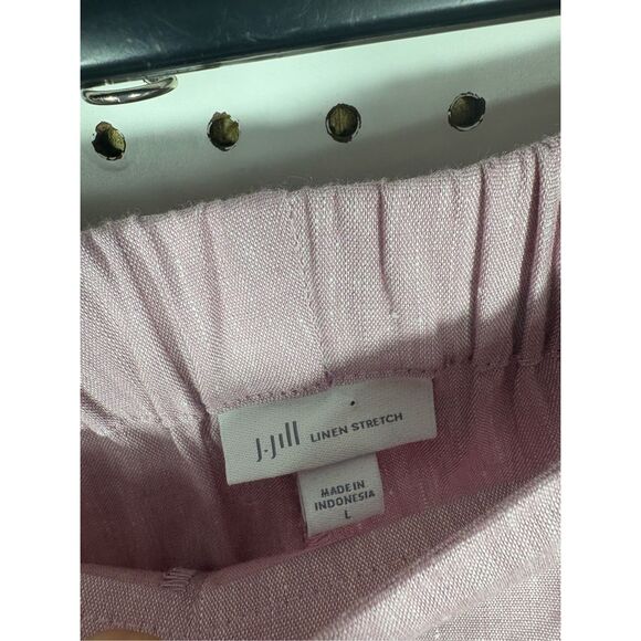 J. Jill button hem rose pink pull on linen pants size L - Picture 5 of 5